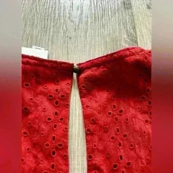 KNOX ROSE - Burnt Red Eyelet Sleeveless Sundress. XS - Picture 7 of 9